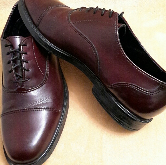 Hush Puppies Leather Oxfords ( Burgundy) J-11 - Picture 3 of 7